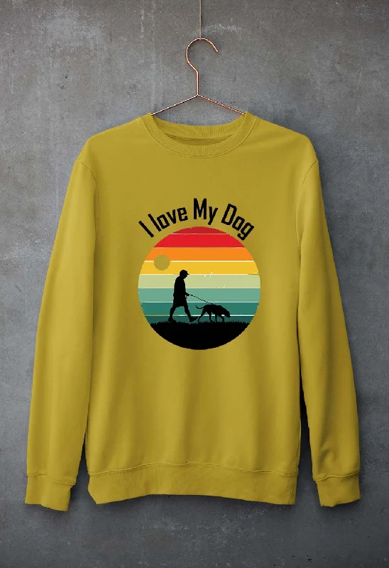 Love Dog Unisex Sweatshirt for Men/Women Hoodie with Distressed Vintage Worn