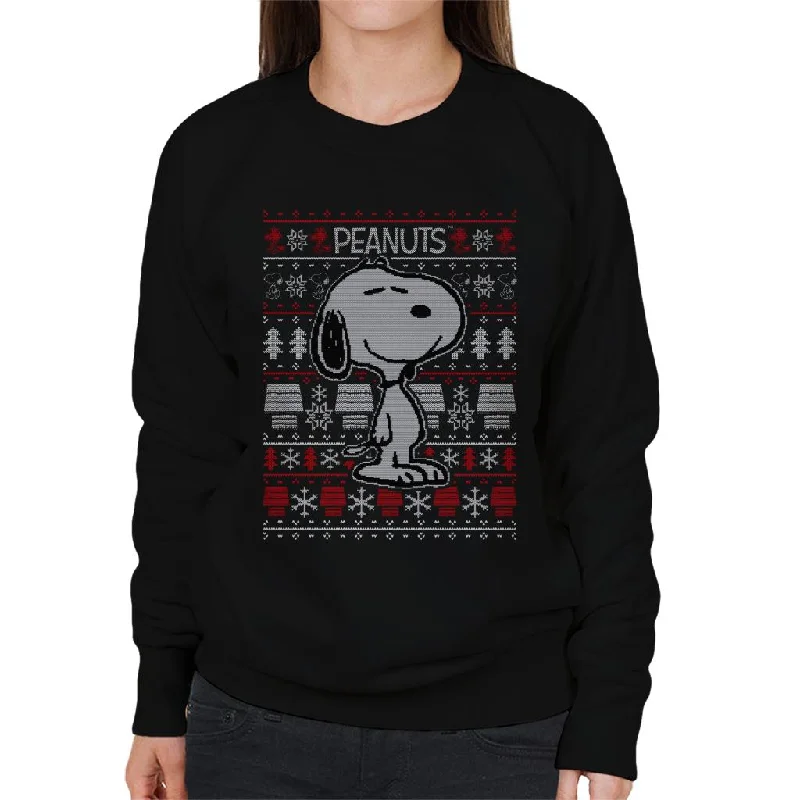Peanuts Snoopy Christmas Knit Pattern Women's Sweatshirt Hoodie with Pattern Geometric Abstract Peanuts Snoopy Christmas Knit Pattern Women's Sweatshirt Hoodie with Pattern Geometric Abstract