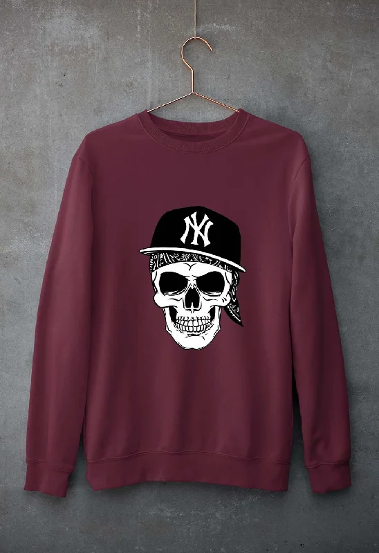 Hip Hop Skull NY Unisex Sweatshirt for Men/Women Hoodie with Drawstring Waist Adjustable Fitted Hip Hop Skull NY Unisex Sweatshirt for Men/Women Hoodie with Drawstring Waist Adjustable Fitted