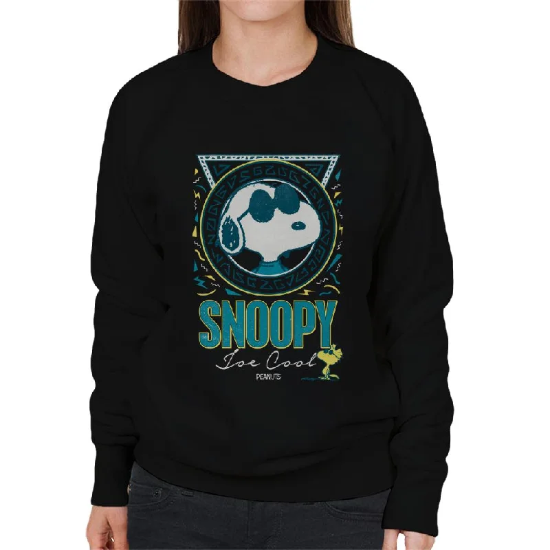 Peanuts Snoopy Sunglasses Joe Cool Women's Sweatshirt Hoodie with Applique Textured Unique Peanuts Snoopy Sunglasses Joe Cool Women's Sweatshirt Hoodie with Applique Textured Unique