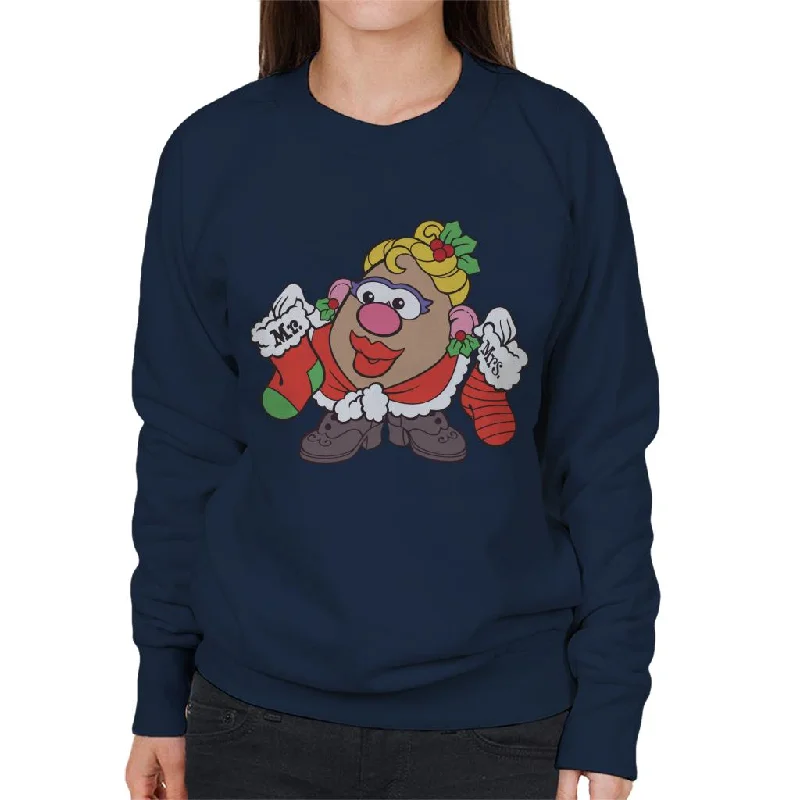 Mr Potato Head Christmas Mrs Potato Head Festive Stockings Women's Sweatshirt Hoodie with Full-Zip Functional Layering