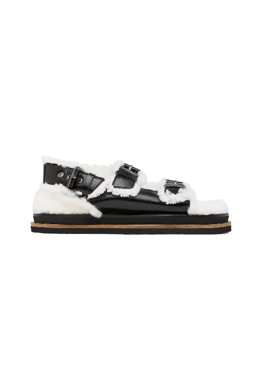 Jeanne Shearling Sandal Chic Double Waistband Jeans