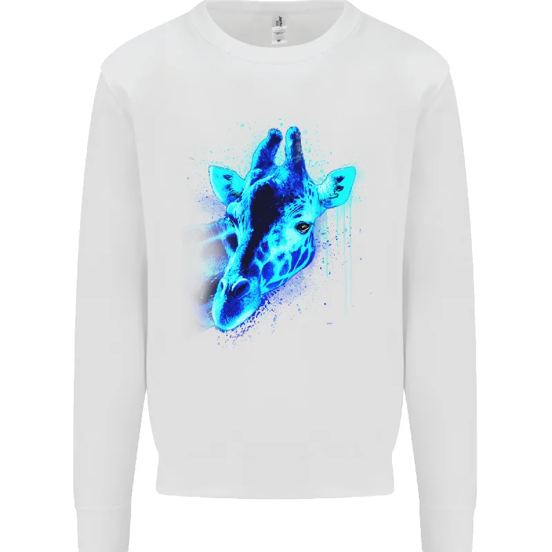 A Giraffe Watercolour Mens Sweatshirt Jumper Hoodie with Mesh Breathable Sporty