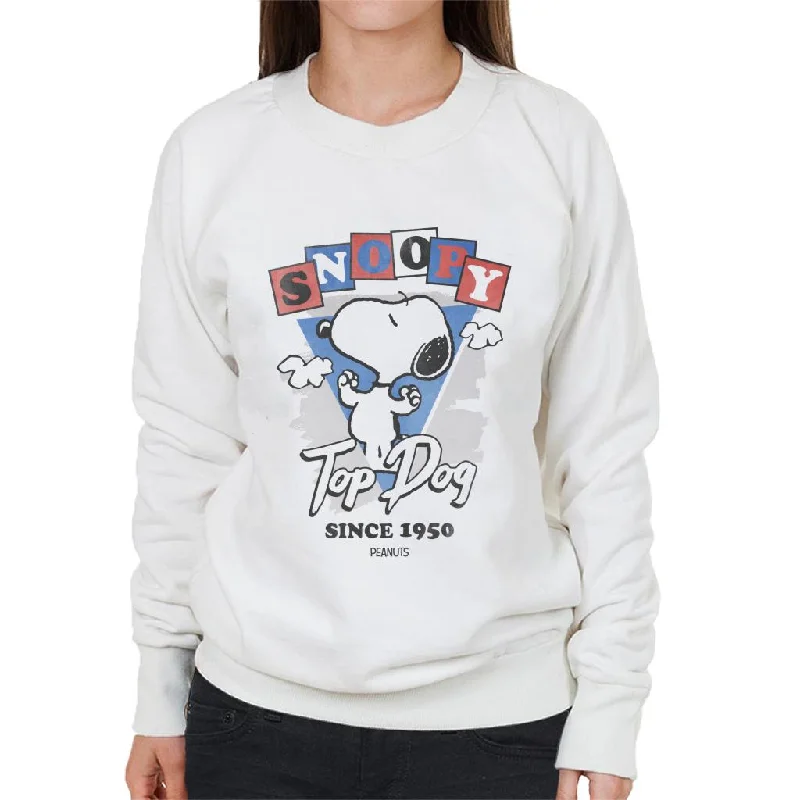 Peanuts Snoopy Top Dog Since 1950 Women's Sweatshirt Hoodie with Zipper Versatile Modern Peanuts Snoopy Top Dog Since 1950 Women's Sweatshirt Hoodie with Zipper Versatile Modern