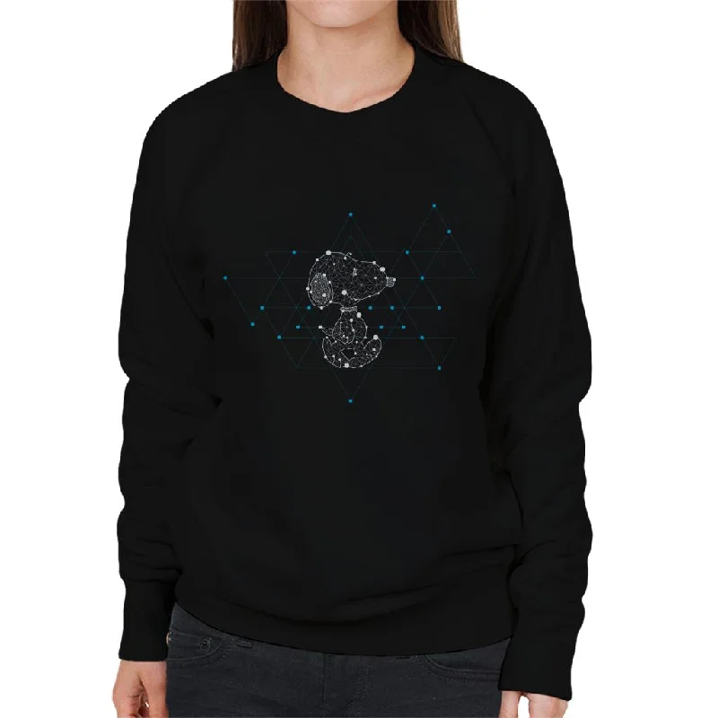 Peanuts Snoopy Geometric Walk Women's Sweatshirt Hoodie with Hem Applique Textured Unique Peanuts Snoopy Geometric Walk Women's Sweatshirt Hoodie with Hem Applique Textured Unique
