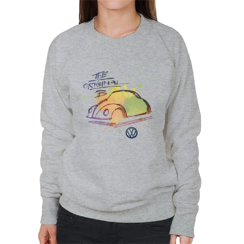 Volkswagen The Original B Colourful Paint Splatter Women's Sweatshirt Hoodie with Hidden Zipper Minimalist Clean