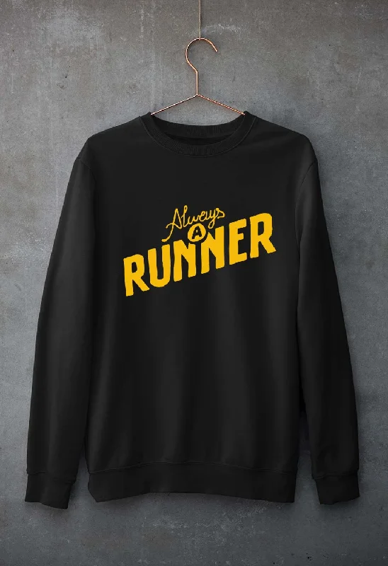 Runner Running Unisex Sweatshirt for Men/Women Hoodie with Front Slit Layering Stylish