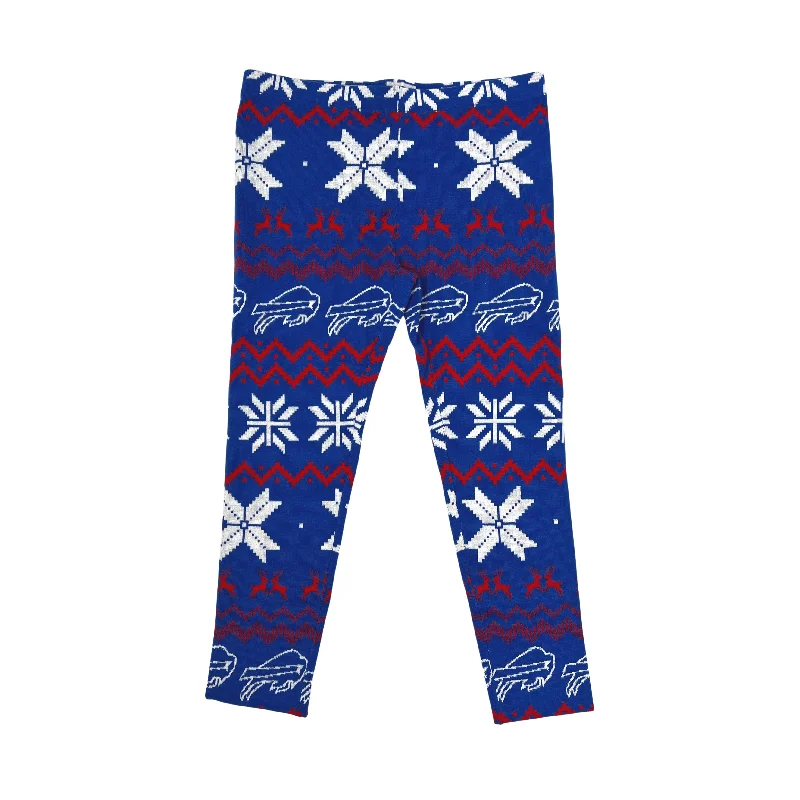 Women's Buffalo Bills Ugly Sweater Knit Leggings Handmade Hand-knitted Hand-woven