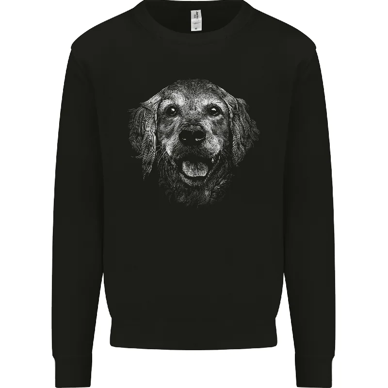 A Golden Retriever Face Mens Sweatshirt Jumper Hoodie with Earth Tones Natural Calm