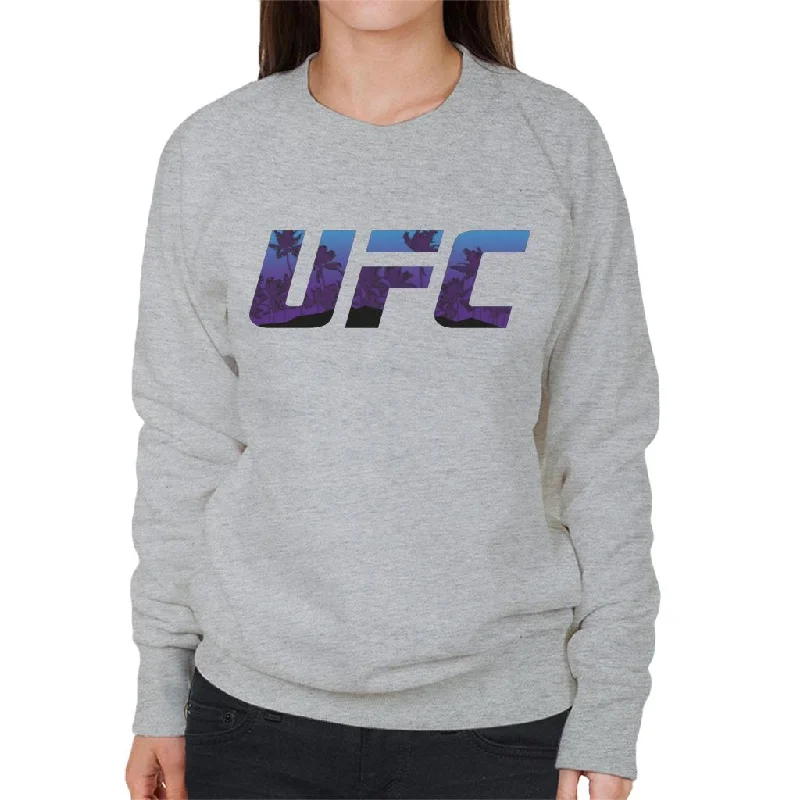 UFC Tropical Beach Logo Women's Sweatshirt Hoodie with Emblem Brand Identity