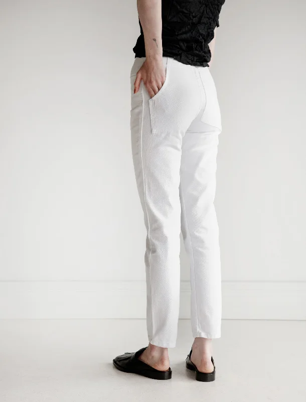 Classic EL Jeans White Comfortable Zip-Up Skinny Jeans