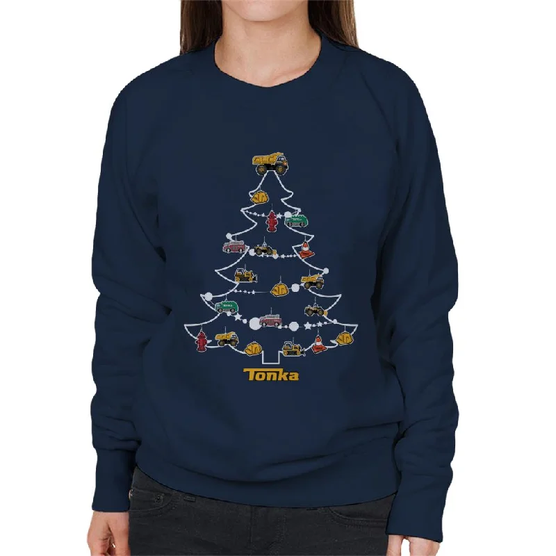 Tonka Christmas Tree Women's Sweatshirt Hoodie with Print Artistic Unique