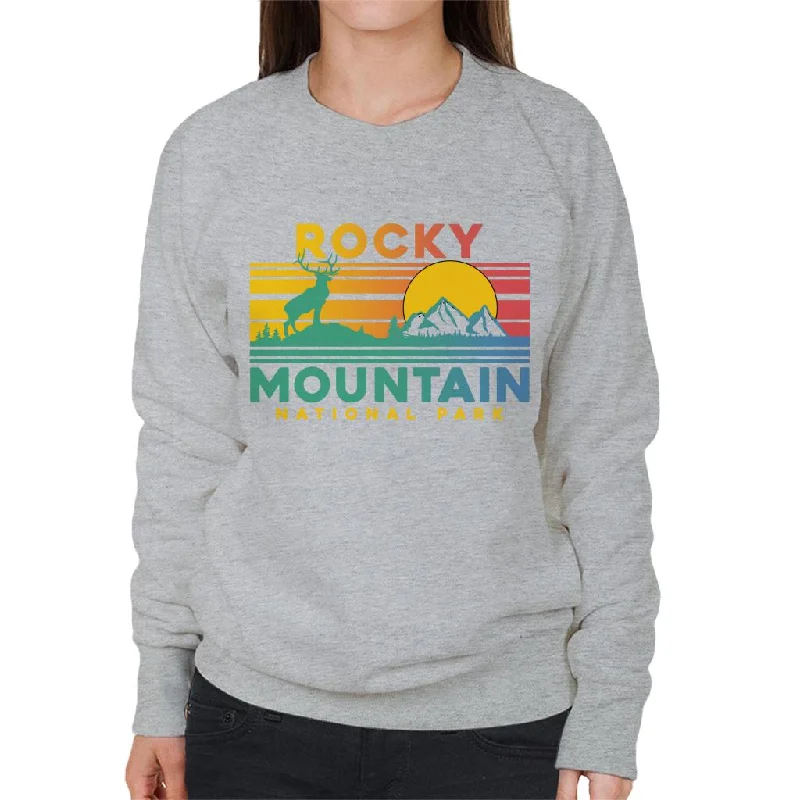 US National Parks Rocky Mountain Sunset Women's Sweatshirt Hooded Sweatshirt Casual Wear Street Style