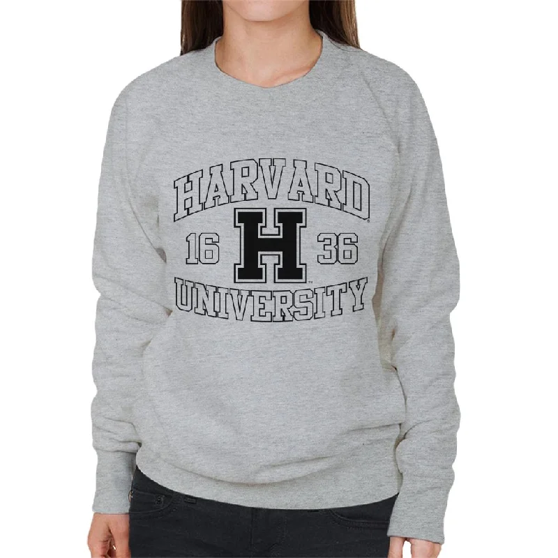 Harvard University Sports Text Logo 1636 Women's Sweatshirt Hoodie with Emblem Brand Identity