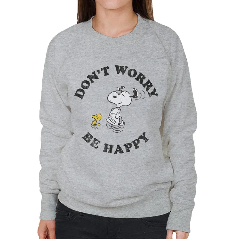 Peanuts Snoopy And Woodstock Running Dont Worry Be Happy Women's Sweatshirt Graphic Hoodie Design Print Peanuts Snoopy And Woodstock Running Dont Worry Be Happy Women's Sweatshirt Graphic Hoodie Design Print