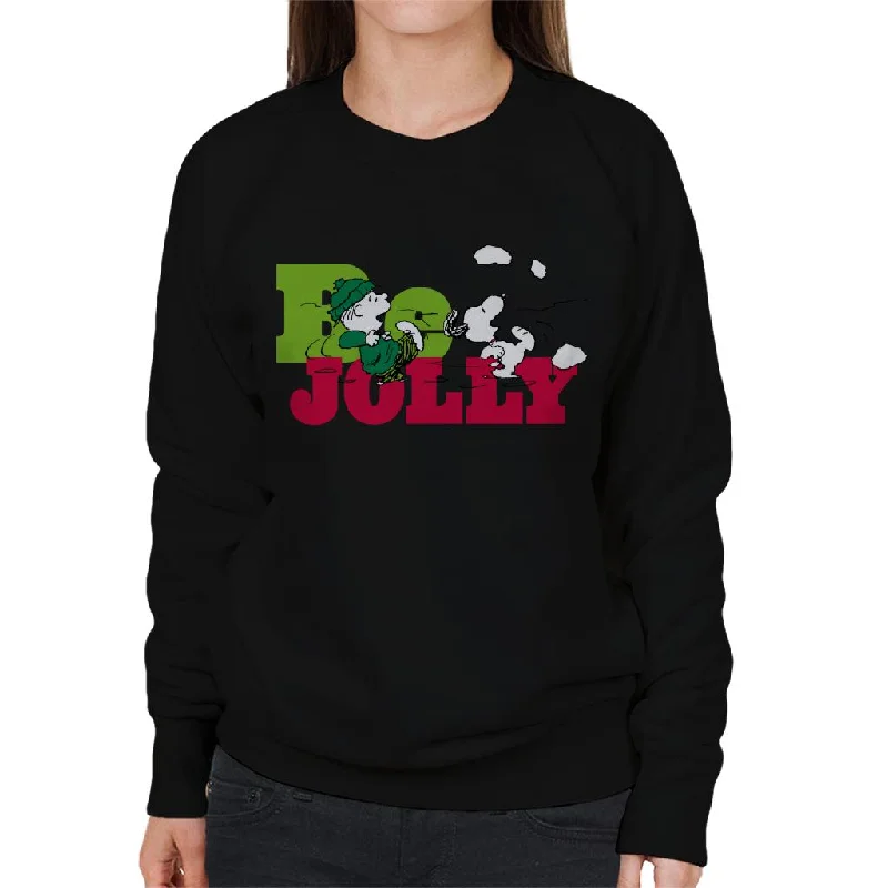 Peanuts Christmas Snoopy And Charlie Brown Be Jolly Women's Sweatshirt Hoodie with Hem Raw Edge Edgy Unfinished Peanuts Christmas Snoopy And Charlie Brown Be Jolly Women's Sweatshirt Hoodie with Hem Raw Edge Edgy Unfinished