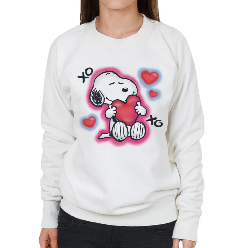 Peanuts Snoopy Hugging Love Heart Xo Women's Sweatshirt Hoodie with Illustration Artistic Creative Peanuts Snoopy Hugging Love Heart Xo Women's Sweatshirt Hoodie with Illustration Artistic Creative