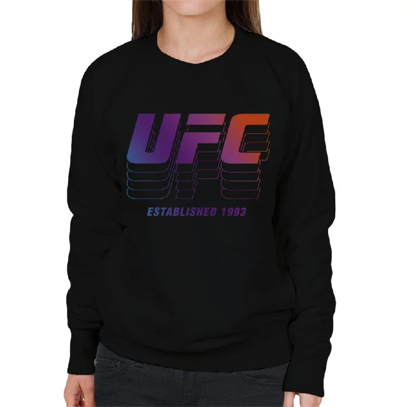 UFC Established 1993 Retro Logo Women's Sweatshirt Hoodie with Monochrome Minimalist Simple