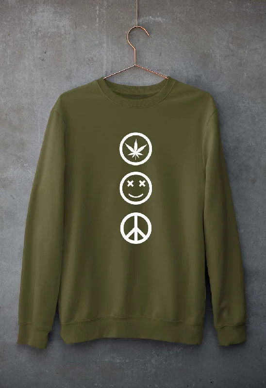 Weed Happy Peace Unisex Sweatshirt for Men/Women Hoodie with Pocket Utility Practical Weed Happy Peace Unisex Sweatshirt for Men/Women Hoodie with Pocket Utility Practical