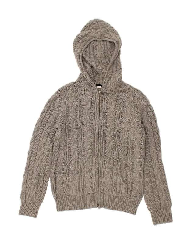 TOMMY HILFIGER Womens Hooded Cardigan Sweater UK 14 Large Grey Cotton Modern Contemporary Chic TOMMY HILFIGER Womens Hooded Cardigan Sweater UK 14 Large Grey Cotton Modern Contemporary Chic
