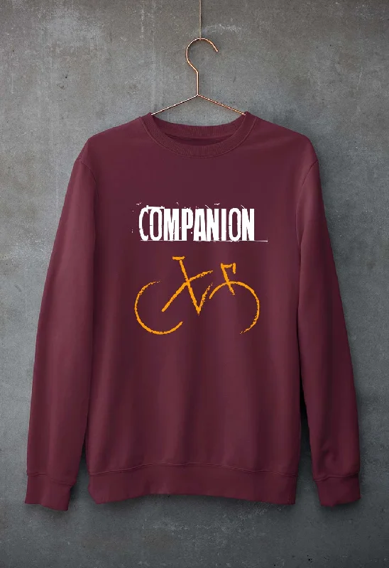 Cycling Companion Unisex Sweatshirt for Men/Women Hoodie with Batwing Sleeves Loose Dramatic