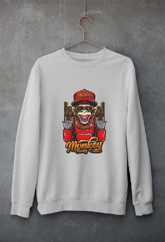 Hip Hop Monkey Unisex Sweatshirt for Men/Women Hoodie with Mock Neck Collared Structured