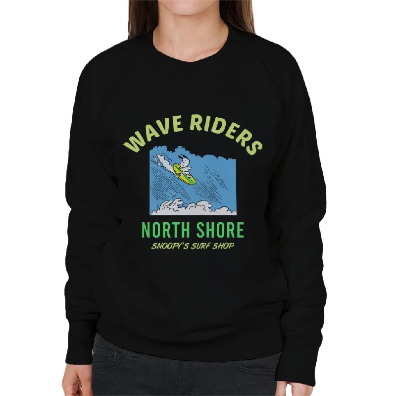 Peanuts Snoopy Wave Riders North Shore Women's Sweatshirt Hoodie with Lace Feminine Delicate Peanuts Snoopy Wave Riders North Shore Women's Sweatshirt Hoodie with Lace Feminine Delicate