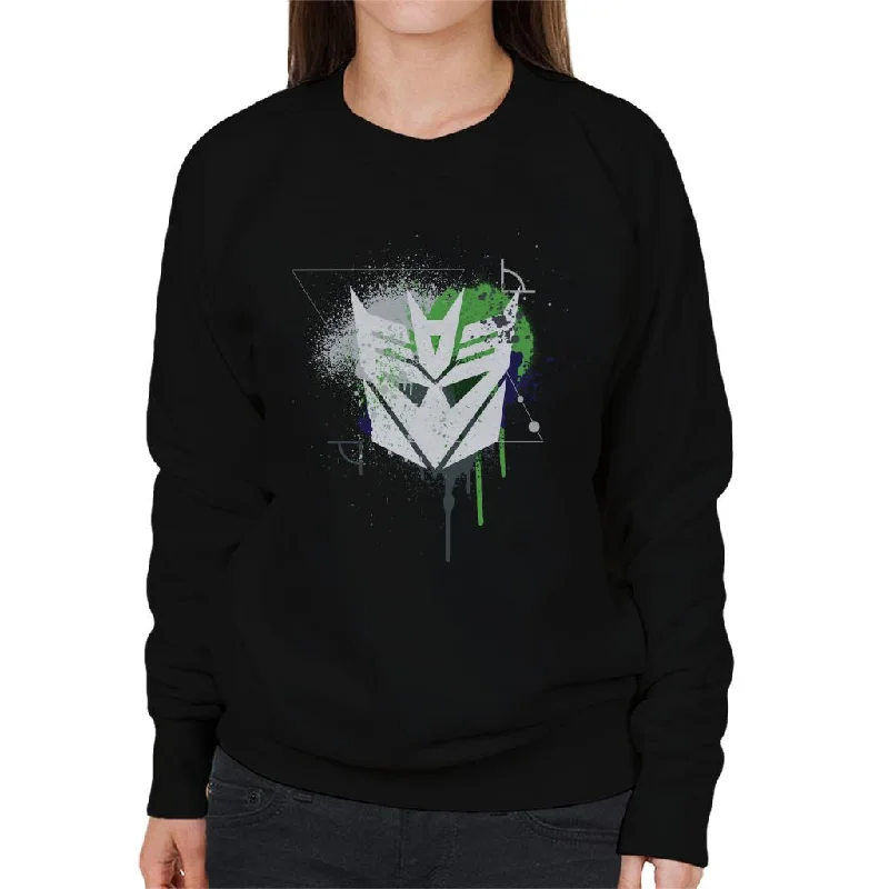 Transformers Decepticons Icon Splatter Women's Sweatshirt Hoodie with Hem Elastic Stretchable Comfortable