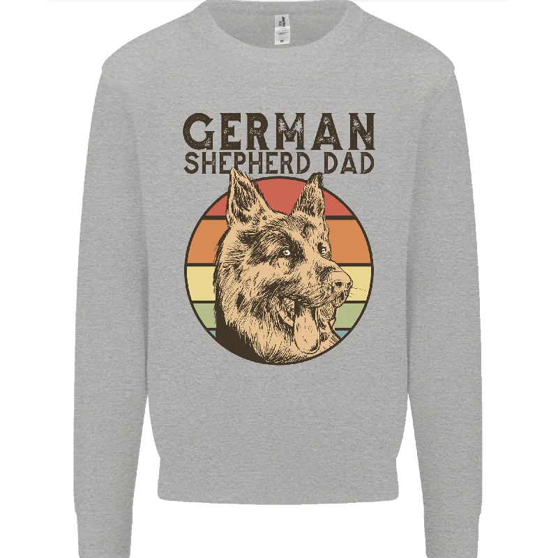 A German Shepherd Dog Dad Mens Sweatshirt Jumper Hoodie with Earth Tones Natural Calm