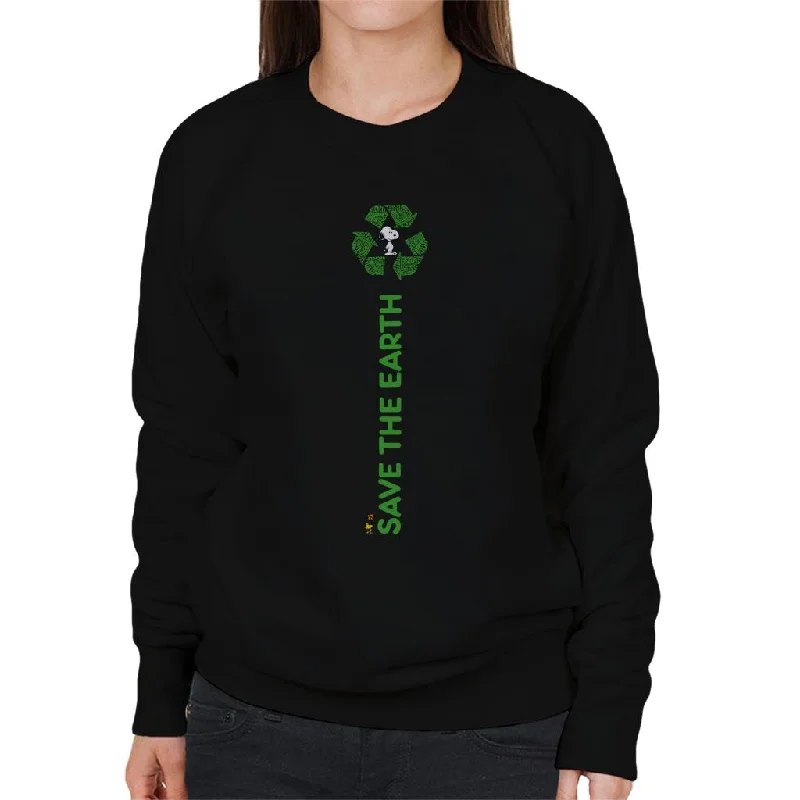 Peanuts Snoopy Save The Earth Women's Sweatshirt Cotton Hoodie Fleece Lining Warmth
