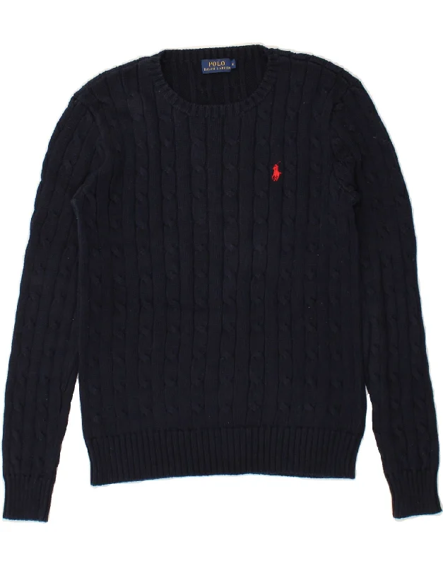 POLO RALPH LAUREN Womens Boat Neck Jumper Sweater UK 12 Medium Navy Blue Velvet Chenille Corduroy POLO RALPH LAUREN Womens Boat Neck Jumper Sweater UK 12 Medium Navy Blue Velvet Chenille Corduroy