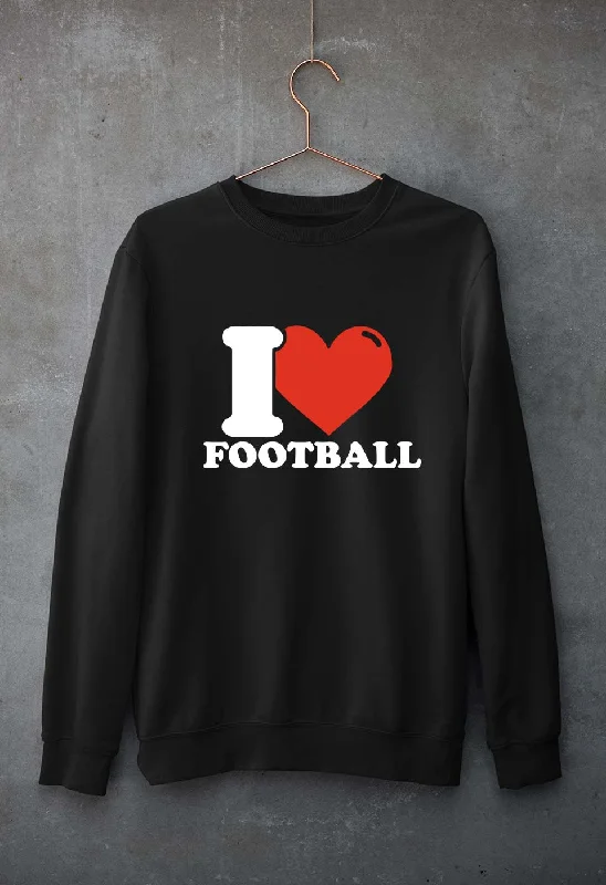 I Love Football Unisex Sweatshirt for Men/Women Hoodie with Bell Sleeves Flared Feminine I Love Football Unisex Sweatshirt for Men/Women Hoodie with Bell Sleeves Flared Feminine