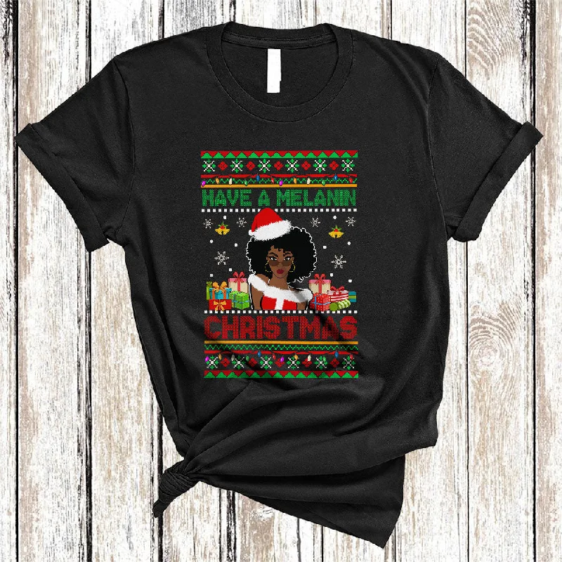 Have A Melanin Christmas, Sarcastic Sweater Santa Women African American, Black Afro Proud T-Shirt Fleece Sweater Nylon Polyester Have A Melanin Christmas, Sarcastic Sweater Santa Women African American, Black Afro Proud T-Shirt Fleece Sweater Nylon Polyester