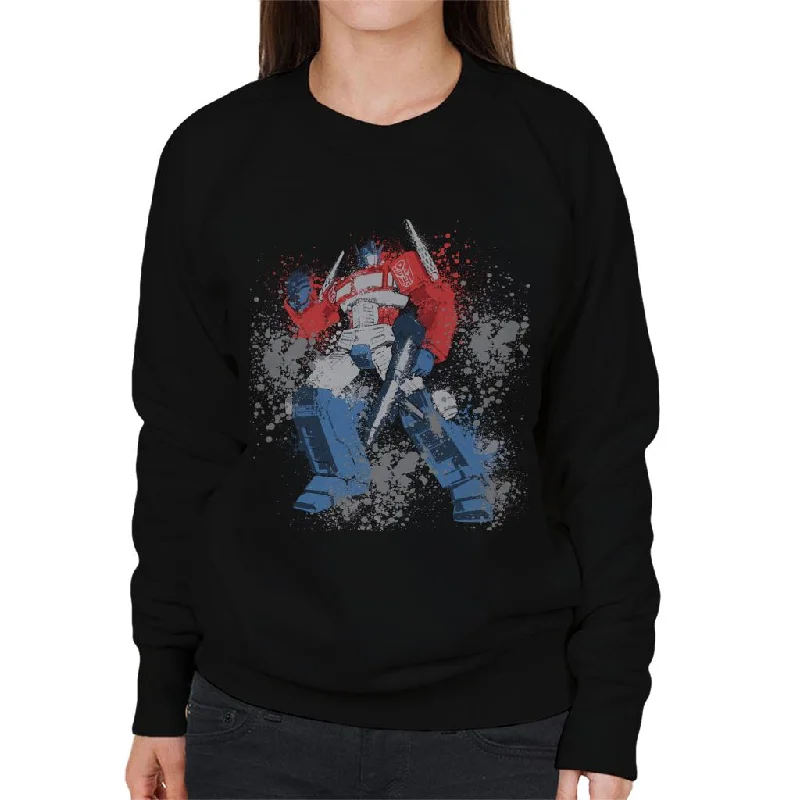 Transformers Optimus Prime Splatter Women's Sweatshirt Hoodie with Elastic Cuffs Stretchable Comfortable