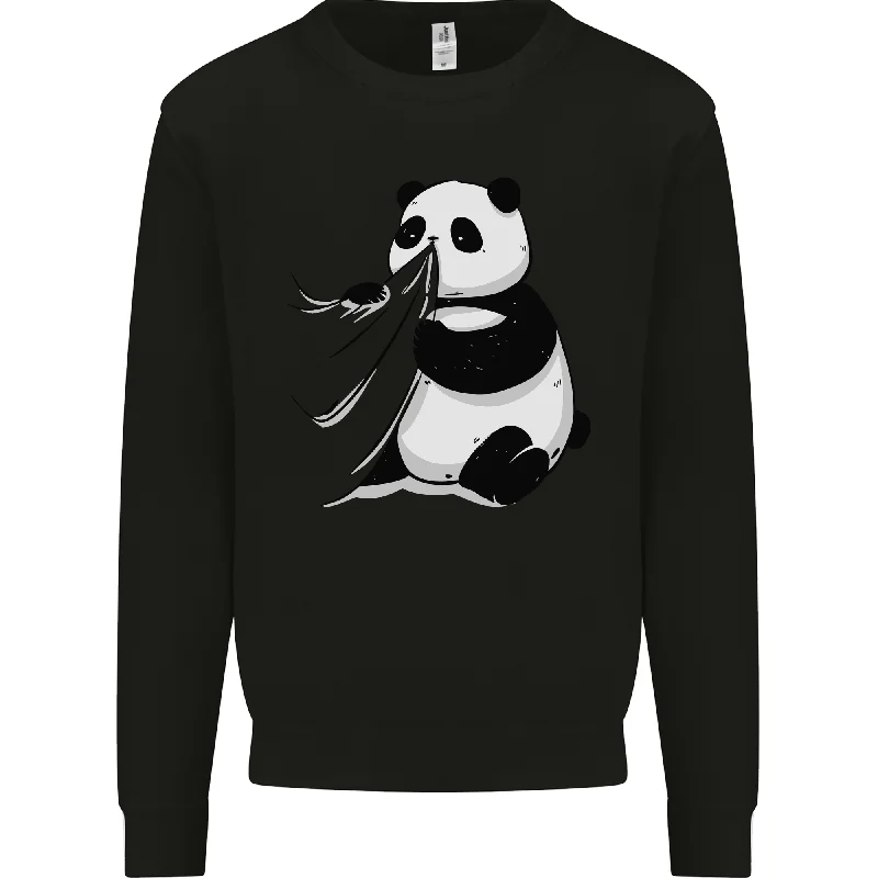 A Funny Panda Bear Mens Sweatshirt Jumper Hoodie with Velcro Closure Adjustable Secure