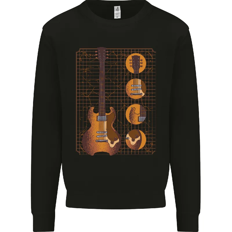 A Guitar Blueprint Music Rock n Roll Guitarist Mens Sweatshirt Jumper Hoodie with Neon Bright Vibrant A Guitar Blueprint Music Rock n Roll Guitarist Mens Sweatshirt Jumper Hoodie with Neon Bright Vibrant