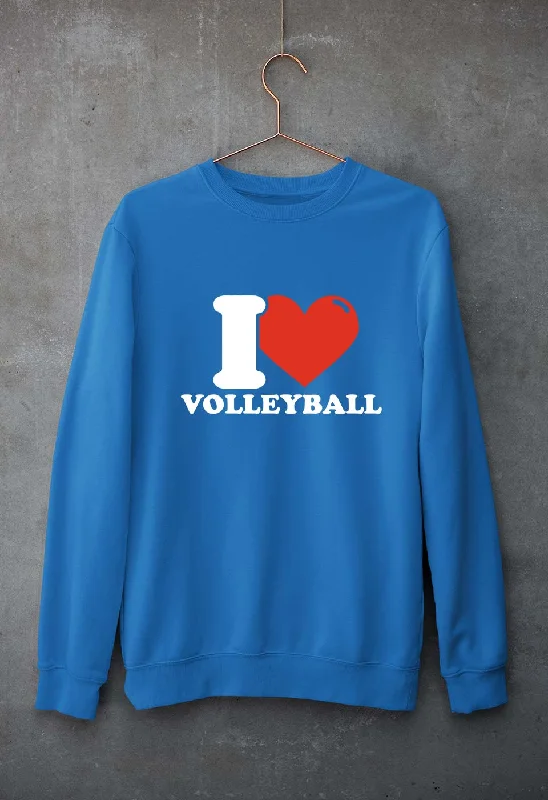 I Love Volleyball Unisex Sweatshirt for Men/Women Hoodie with Lining Warm Insulated