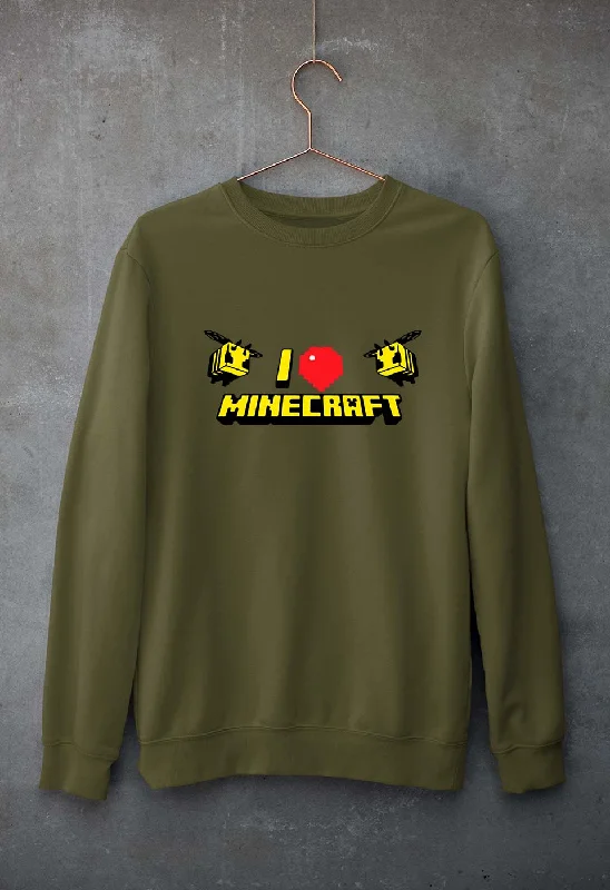 Love Minecraft Unisex Sweatshirt for Men/Women Hoodie with Zipper Placket Modern Functional