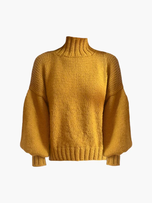 Evie Midi Sweater | Mustard Welt Pockets Slit Pockets Flap Pockets