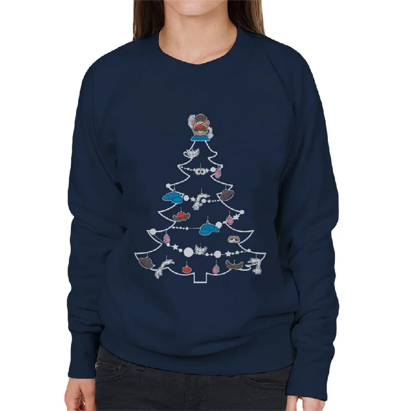 Mr Potato Head Christmas Tree Parts Women's Sweatshirt Hoodie with Drawstring Waist Adjustable Fitted