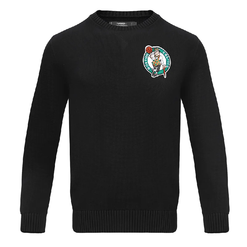 NBA BOSTON CELTICS KNIT BOX SET CREWNECK SWEATER (BLACK) Mesh Sweater Canvas Denim