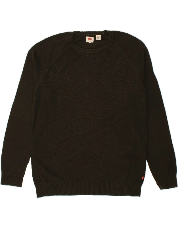 LEVI'S Mens Crew Neck Jumper Sweater Large Green Cotton Iron Safe Non-Iron Wrinkle Free LEVI'S Mens Crew Neck Jumper Sweater Large Green Cotton Iron Safe Non-Iron Wrinkle Free