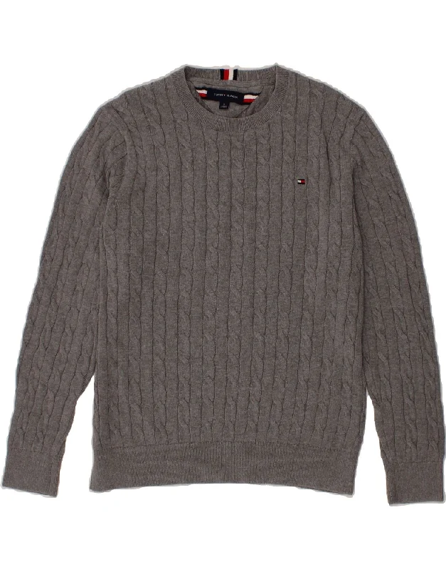 TOMMY HILFIGER Mens Crew Neck Jumper Sweater Medium Grey Cotton Machine Wash Dry Clean Hand Wash TOMMY HILFIGER Mens Crew Neck Jumper Sweater Medium Grey Cotton Machine Wash Dry Clean Hand Wash