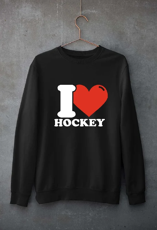 I Love Hockey Unisex Sweatshirt for Men/Women Hoodie with Monochrome Minimalist Simple I Love Hockey Unisex Sweatshirt for Men/Women Hoodie with Monochrome Minimalist Simple