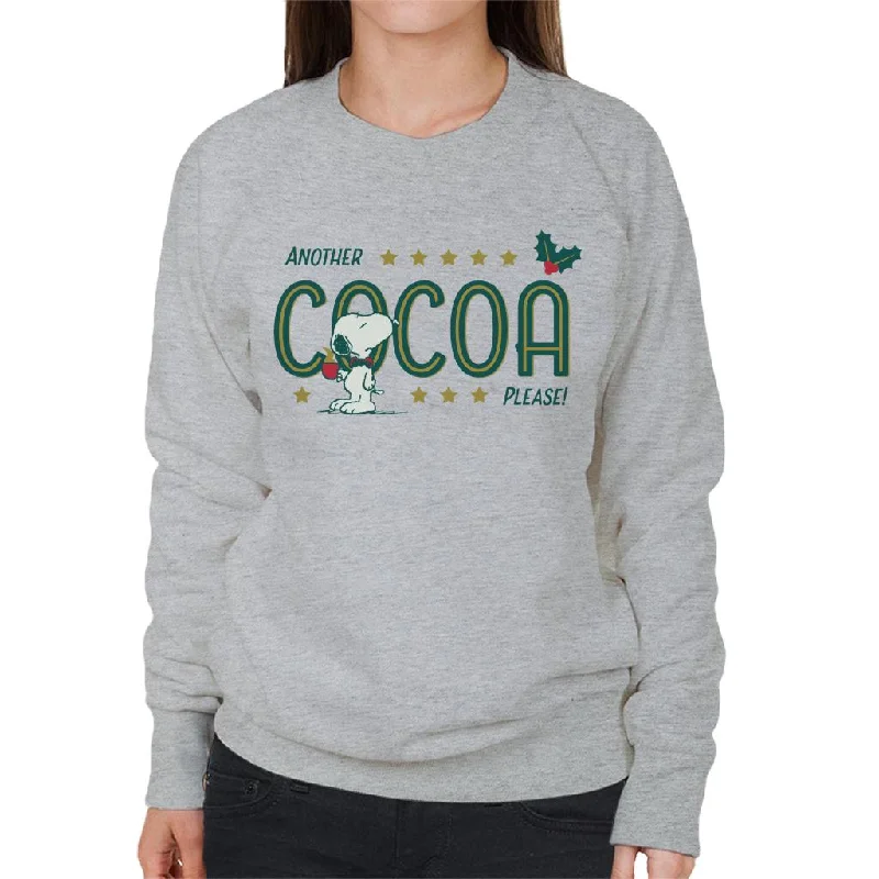 Peanuts Christmas Snoopy Another Cocoa Please Women's Sweatshirt Hoodie with Longline Fit Extended Stylish Peanuts Christmas Snoopy Another Cocoa Please Women's Sweatshirt Hoodie with Longline Fit Extended Stylish