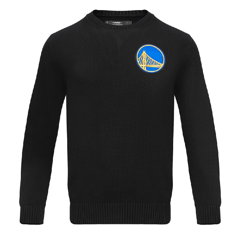 NBA GOLDEN STATE WARRIORS KNIT BOX SET CREWNECK SWEATER (BLACK) Chenille Blend Fleece Blend Nylon Blend