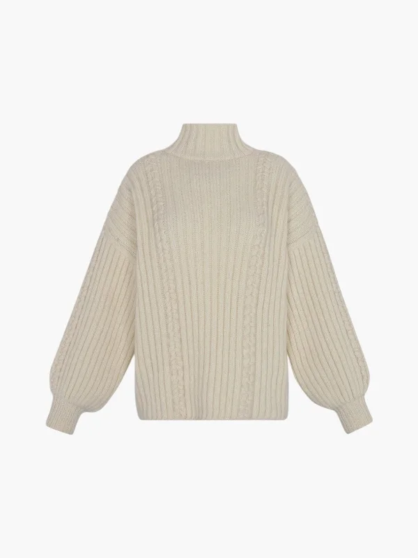 Mayu Sweater | Solid Ivory Wool Sweater Cotton Sweater Cashmere Sweater