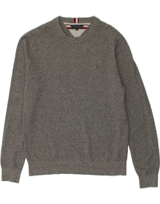 TOMMY HILFIGER Mens Crew Neck Jumper Sweater XL Grey Cotton Mesh Fabric Canvas Fabric Denim Fabric TOMMY HILFIGER Mens Crew Neck Jumper Sweater XL Grey Cotton Mesh Fabric Canvas Fabric Denim Fabric