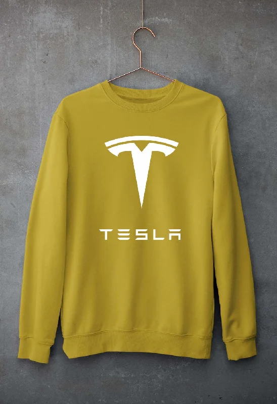 Tesla Unisex Sweatshirt for Men/Women Hoodie with Exposed Zipper Edgy Industrial