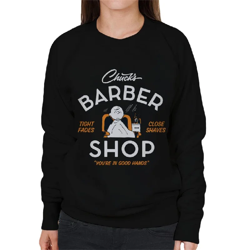 Peanuts Charlie Brown Chucks Barber Shop Women's Sweatshirt Hoodie with Hem Ribbing Snug Secure Peanuts Charlie Brown Chucks Barber Shop Women's Sweatshirt Hoodie with Hem Ribbing Snug Secure